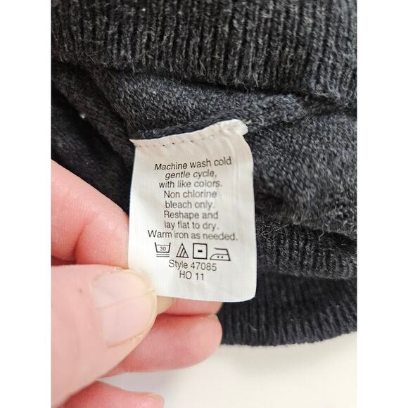 J Crew Dark Gray Crewneck Sweater Medium - Picture 5 of 7